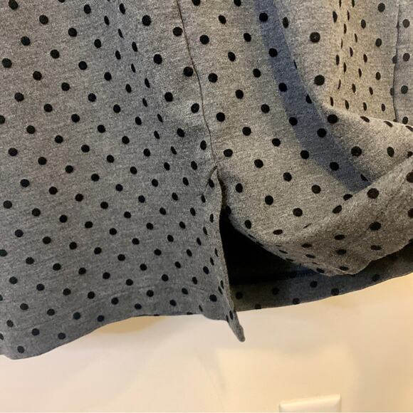 Lands End Polka Dot Gray Pencil Skirt Short Professional Work Dress 6 - Picture 8 of 11